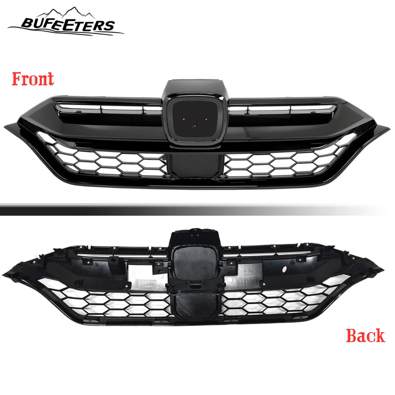 BUFEETERS Front Upper Grille Assembly Fit For 2020 2021 2022 Honda CR-V CRV,Honeycomb Style,Gloss Black