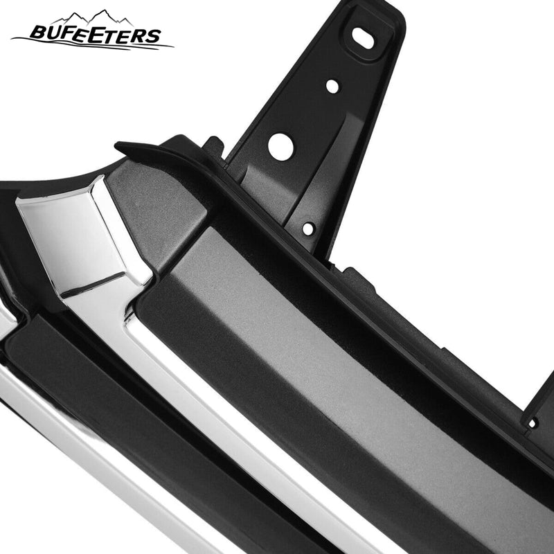 BUFEETERS Front Bumper Upper + Lower Grille w/Camera Hole Fit For 2017 2018 2019 Toyota Highlander,Factory Style,Chrome&Black