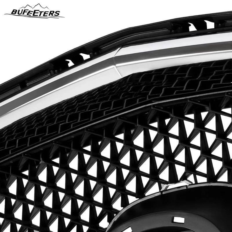 BUFEETERS Front Bumper Upper Grille Assembly Fit For 2017 2018 2019 2020 2021 Mazda CX-5 CX5,Mesh Style,Chrome&Black
