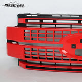 BUFEETERS Front Bumper Upper Grille Fit For 2017 2018 2019 F-250 F-350 F-450 F-550 Super Duty,Platinum Style,PQ Race Red&Matte Black