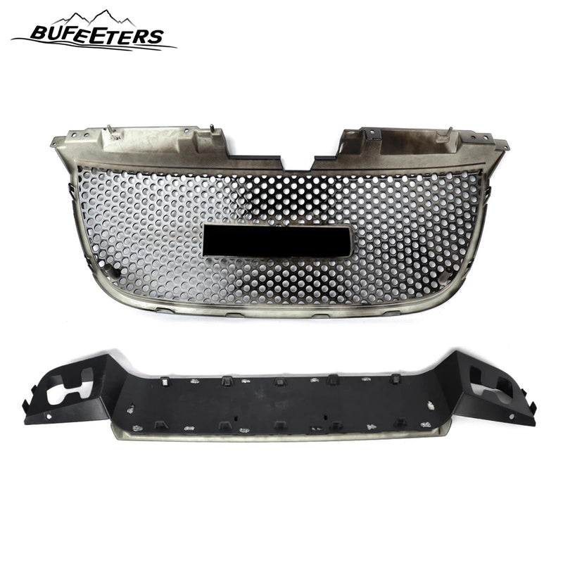 BUFEETERS Front Upper Lower Grille Mesh Assembly Fit For 2007 2008 2009 2010 2011 2012 2013 2014 GMC Yukon/Yukon XL,Denali Style,Gloss Black