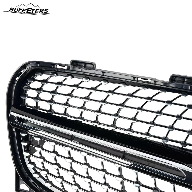 BUFEETERS  Front Bumper Upper Grille Fit For 2018 2019 2020 Mercedes Benz GLA-Class X156,Diamond Style,Silver