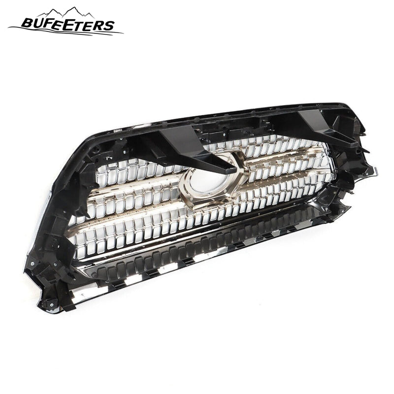 BUFEETERS Front Bumper Upper Chrome Grille Assembly Fit For 2016 2017 2018 2019 2020 2021 2022 Toyota Tacoma,Mesh Style,Chrome&Silver