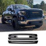 BUFEETERS Front Bumper Grille Covers Grill Overlay Fit For 2019 2020 2021 GMC Sierra 1500 SLT AT4,Factory Style,Matte Black