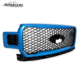 BUFEETERS  Front Radiator Grille Grill Assembly Fit For 2018 2019 2020 Ford F-150,Honeycomb Style,Velocity Blue&Black