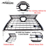 BUFEETERS  Front Bumper Grille Fit For 2018 2019 Lexus NX300 NX300h,OE Style,Silver