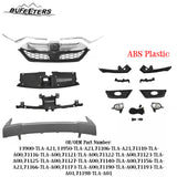 BUFEETERS Front Upper Grille/Trim/Bumper Garnish/Fog Light/Stay Bracket/Radiator Cover Fit For 2017 2018 2019 Honda CRV,Factory Style,Chrome&Black