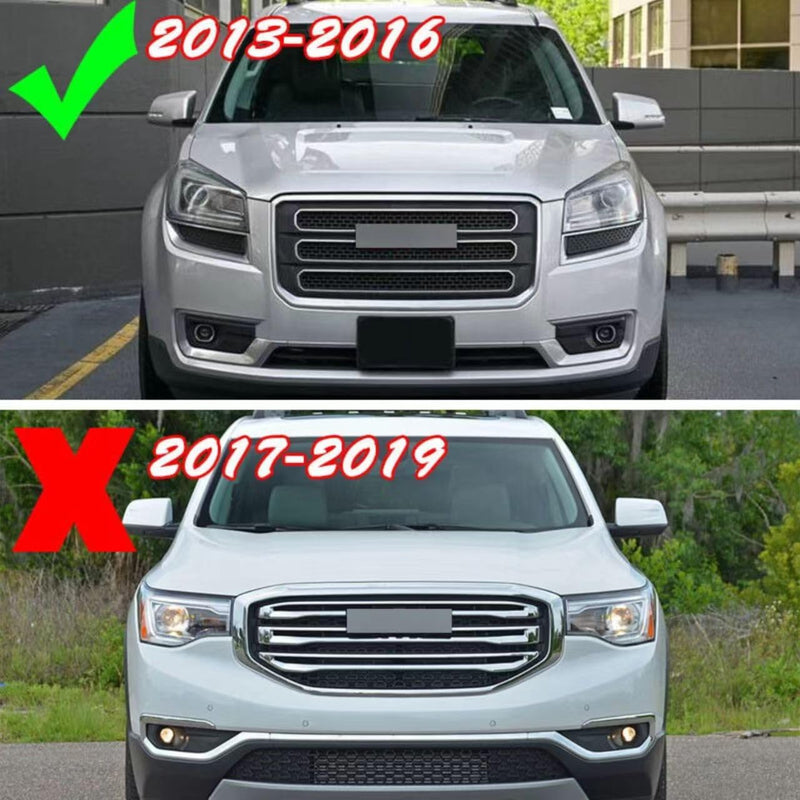 BUFEETERS Front Bumper Upper Chrome Grille Fit For 2013 2014 2015 2016 GMC Acadia SLT,Mesh Style,Chrome& Matte Black