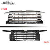 BUFEETERS Front Bumper Upper Grille Fit For 2022 2023 2024 Chevy Silverado 1500 High Country,Chrome&Silver