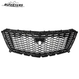 BUFEETERS Front Bumper Upper Grille W/o Camera Hole Fit For 2016 2017 2018 2019 2020 2021 2022 2023 Cadillac XT5,Sky Diamond Style,Silver&Black