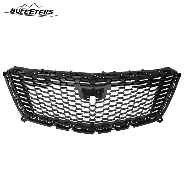 BUFEETERS Front Bumper Upper Grille W/o Camera Hole Fit For 2016 2017 2018 2019 2020 2021 2022 2023 Cadillac XT5,Sky Diamond Style,Silver&Black