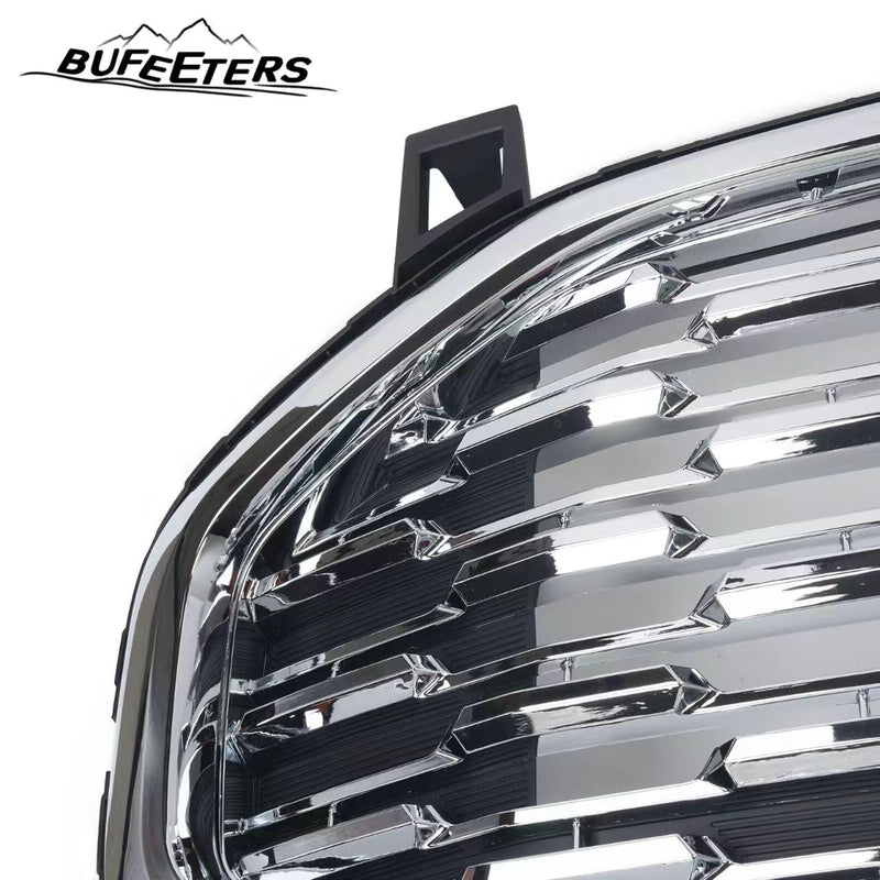 BUFEETERS  Front Upper Grille Assembly Chrome Fit For 2018 2019 2020 2021 GMC Terrain,Denali Style