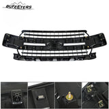 BUFEETERS  Front Bumper Upper Grille Fit For 2018 2019 2020 Ford F-150 XLT XL,Horizontal Bar Style,Gloss Black