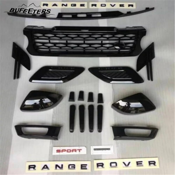 BUFEETERS   Front Side Rear Vent Grille Trim Moulding Fit For Range Rover Sport 2014 2015 2016 2017,Piano Black