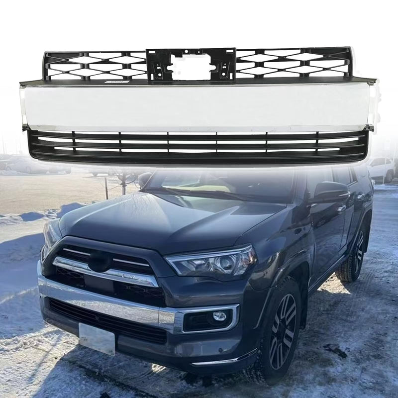 BUFEETERS Front Bumper Lower Grille With Chrome Tirm Fit For 2021 2022 2023 Toyota 4Runner Limited,Factory Style,Chrome&Black
