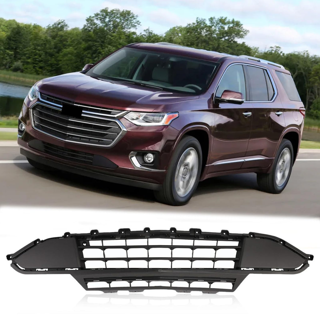 BUFEETERS Front Bumper Lower Grille Fit For 2018 2019 2020 Chevy Chevrolet Traverse,Mesh Style,Chrome&Black