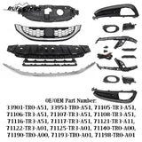 BUFEETERS  14PCS Front Bumper Upper Lower Grille Fog lights Bezel Fit For 2013 2014 2015 Honda Civic Sedan,Honeycomb Style,Chrome&Black