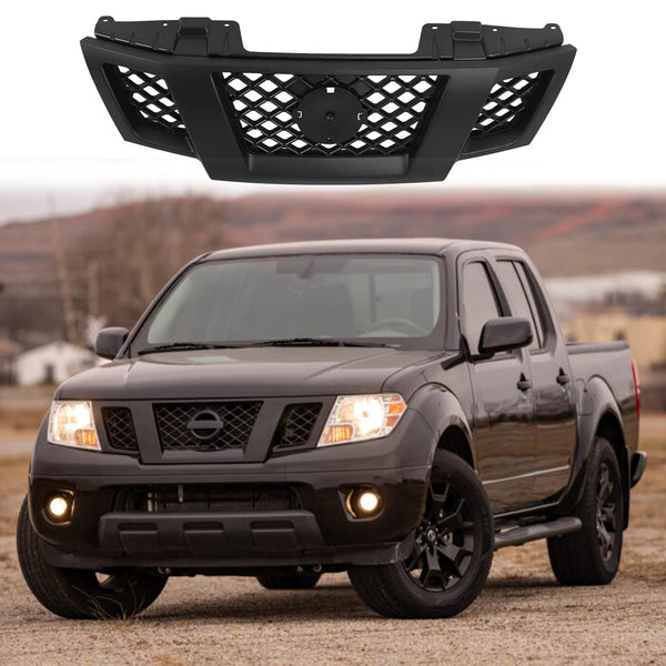 BUFEETERS Front Upper Grille Fit For 2009-2021 Nissan Frontier,Factory Style ,Matte Black
