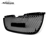 BUFEETERS Front Upper Grille Round Hole Mesh Fit For 2007 2008 2009 2010 2011 2012 2013 2014 GMC Yukon/Yukon XL,Denali Style,Gloss Black