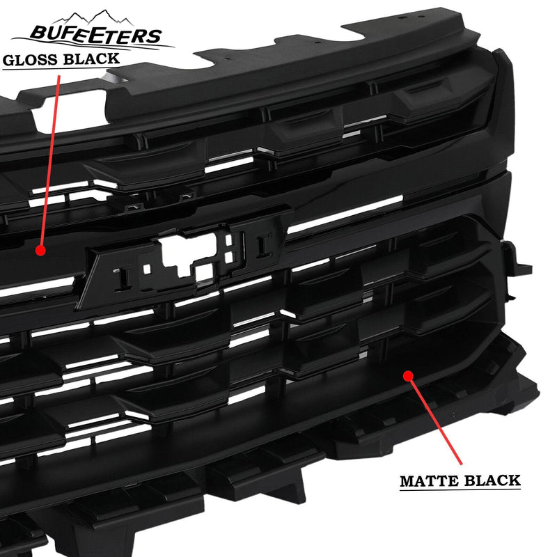 BUFEETERS Front Bumper Upper Grille  Grill W/ Gloss Black Trim Fit For 2021 2022 Chevrolet Colorado