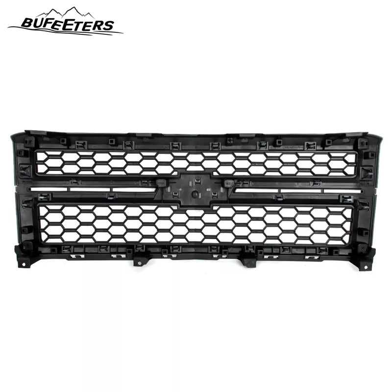 BUFEETERS Front Bumper Upper Grille Fit For 2014 2015 Chevy Silverado 1500,LTZ Style/Honeycomb Style,Summit White&Black