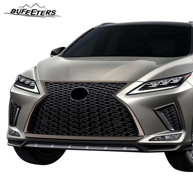 BUFEETERS  Front Upper Grille Without Camera Hole Fit For 2020 2021 2022 Lexus RX350 RX450h RX450hL F Sport,Mesh Style,Chrome&Black