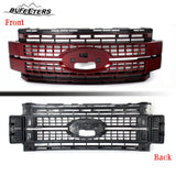 BUFEETERS Front Bumper Upper Grille Fit For 2017 2018 2019 F-250 F-350 F-450 F-550 Super Duty,Platinum Style,RR Ruby Red&Matte Black