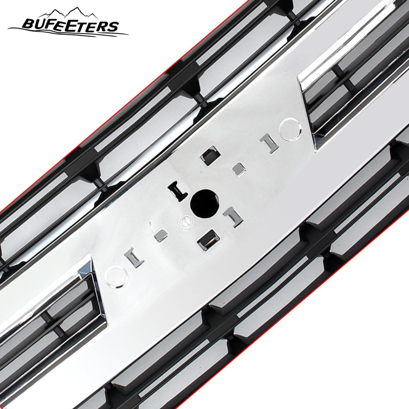 BUFEETERS Front Bumper Upper Grille Fit For 2019 2020 2021 Chevy Silverado 1500,Factory Style,Chrome&Matte Black