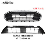 BUFEETERS 2PCS Front Upper W/Chrome Trim Grille+Lower Grille Fit For 2019 2020 2021 2022 2023 Ford Transit Connect,Mesh Style,Chrome&Black