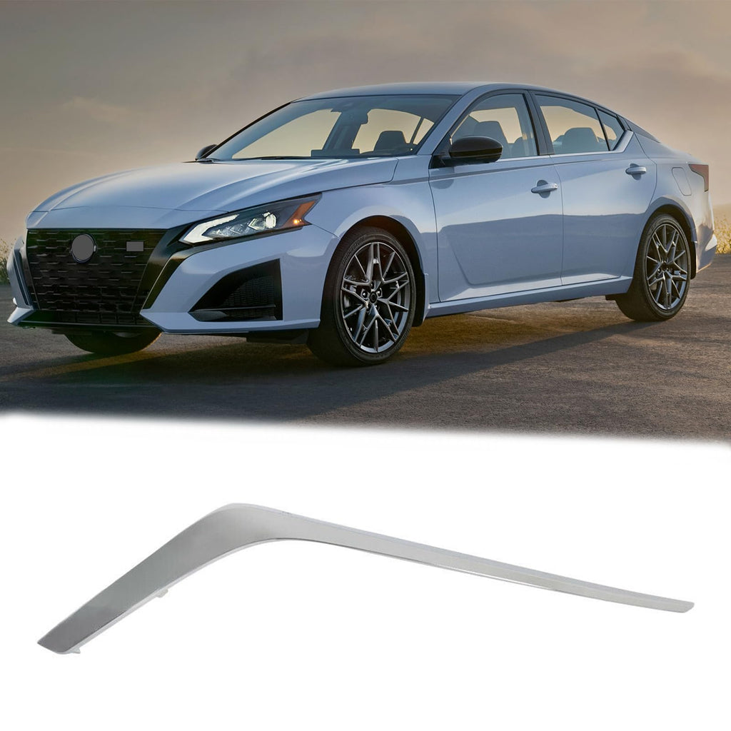 BUFEETERS  Front Bumper Grille Molding Left Side Plated Grill Fit For 2023 2024 Nissan Altima,Factory Style,Chrome