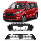 BUFEETERS 2PCS Front Upper W/Chrome Trim Grille+Lower Grille Fit For 2019 2020 2021 2022 2023 Ford Transit Connect,Mesh Style,Chrome&Black