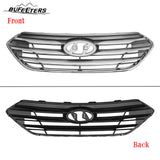 BUFEETERS    Front Bumper Upper+Lower Grille Assembly W/o Camera Hole Fit For 2017 2018 Hyundai Santa Fe Sport,Factory Style,Chrome&Silver&Black