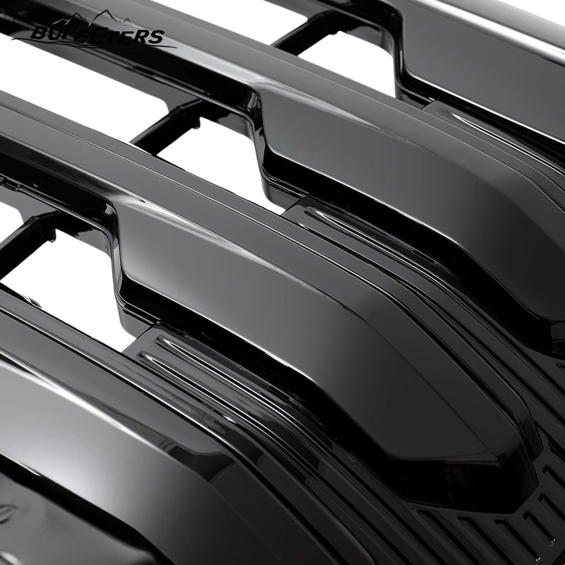 BUFEETERS Front Bumper Upper Grille Fit For 2022 2023 2024 Chevy Silverado 1500 High Country,Horizontal Billet Style,Gloss Black