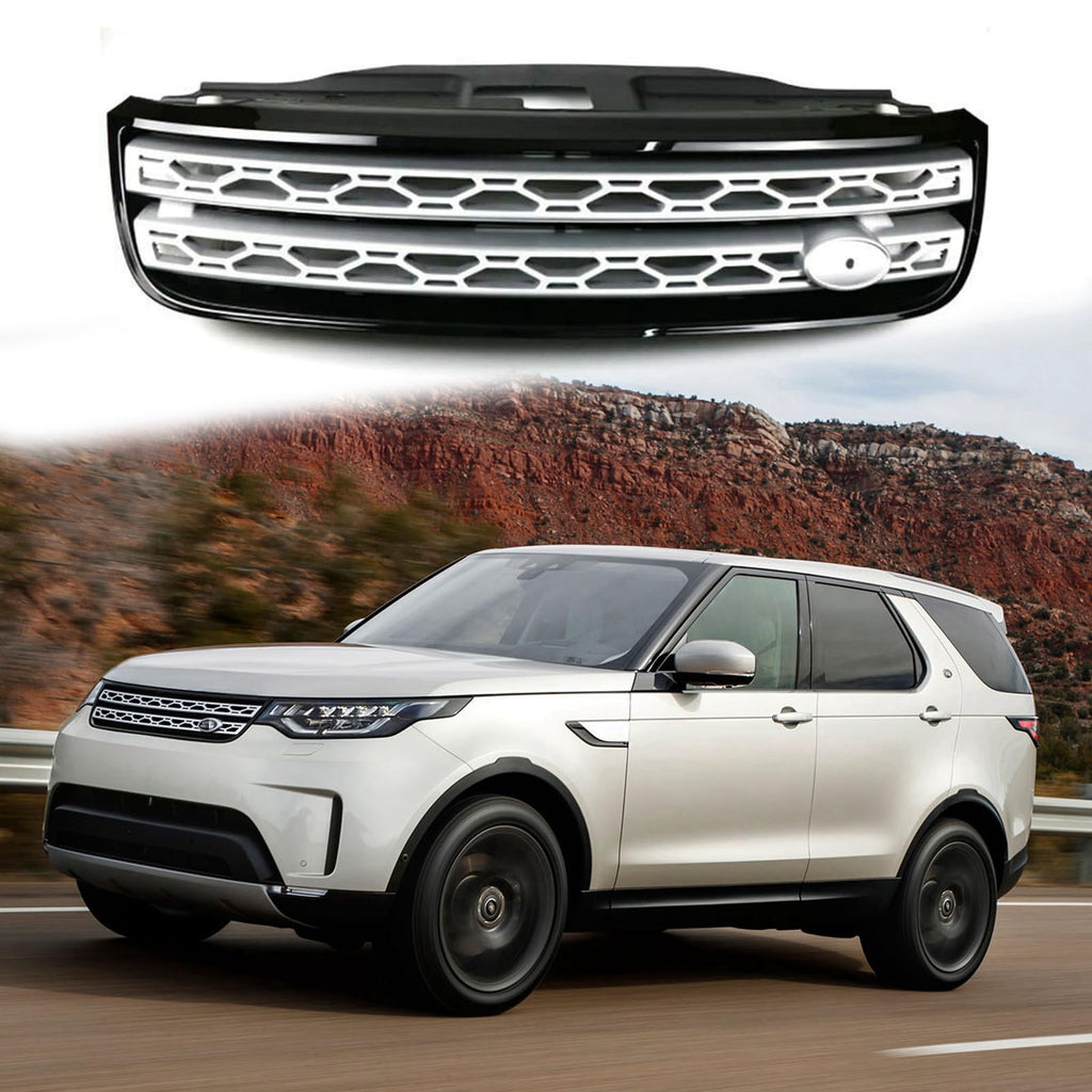 BUFEETERS Front Grille Mesh Grill Vent Trim Fit For 2017 2018 2019 2020 Land Rover Discovery L462,Mesh Style,Black&Silver