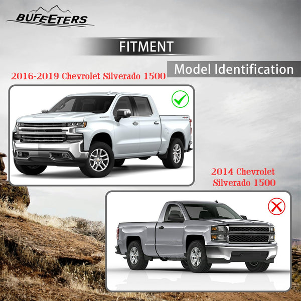 BUFEETERS Front Bumper Upper Grille Fit For 2016 2017 2018 2019 Chevrolet Silverado 1500,Honeycomb Style,Chrome&Black