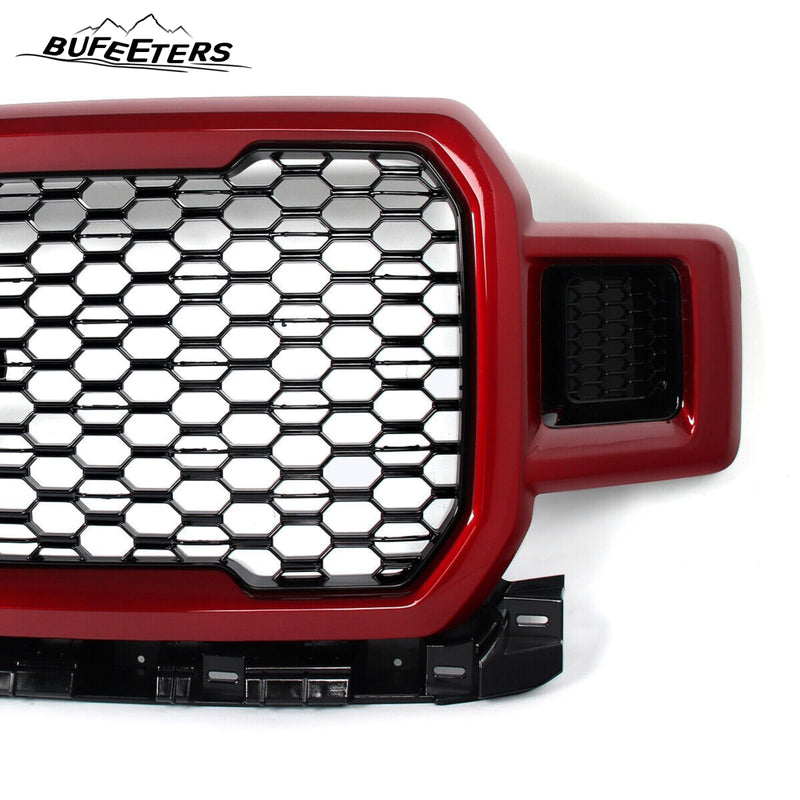 BUFEETERS  Front Radiator Grille Grill Assembly Fit For 2018 2019 2020 Ford F-150,Honeycomb Style,Ruby Red Metallic&Black