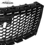 BUFEETERS Front Bumper Upper Grille W/o Camera Hole Fit For 2016 2017 2018 2019 2020 2021 2022 2023 Cadillac XT5,Sky Diamond Style,Silver&Black