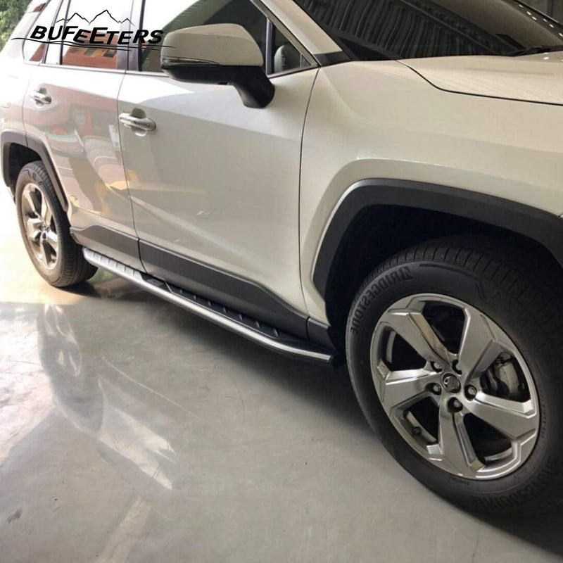 BUFEETERS  Side Step Running Board Nerf Bar Fit For 2019 2020 2021 2022 2023 2024 Toyota RAV4,Black&Silver