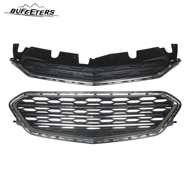 BUFEETERS Front Bumper Upper & Lower Grille Set Fit For 2016 2017 Chevrolet Equinox,Chrome&Black