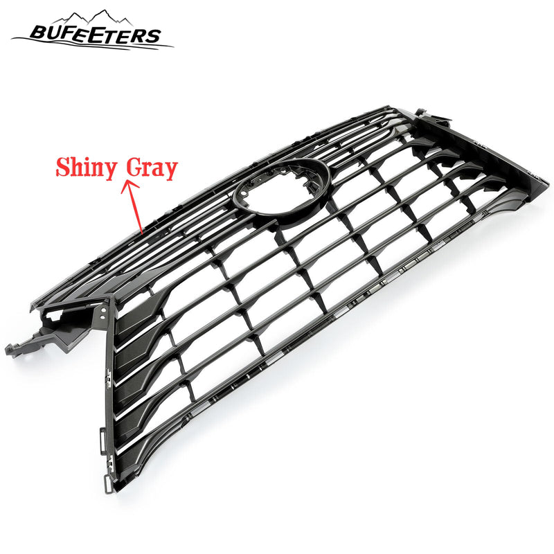 BUFEETERS  Front Upper Grille Fit For 2016 2017 2018 2019 Lexus RX350 RX450h RX350L Base Sport,Horizontal Billet Style,Shiny Gray