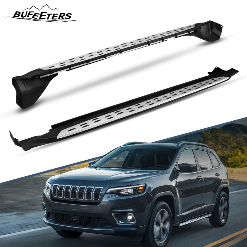 BUFEETERS  Side Step Running Board Nerf Bar Fit For 2011 2012 2013 2014 2015 2016 2017 2018 2019 2020 2021 Jeep Grand Cherokee ,Black&Silver