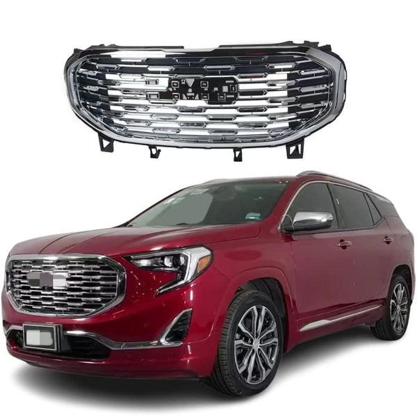 BUFEETERS  Front Upper Grille Assembly Chrome Fit For 2018 2019 2020 2021 GMC Terrain,Denali Style