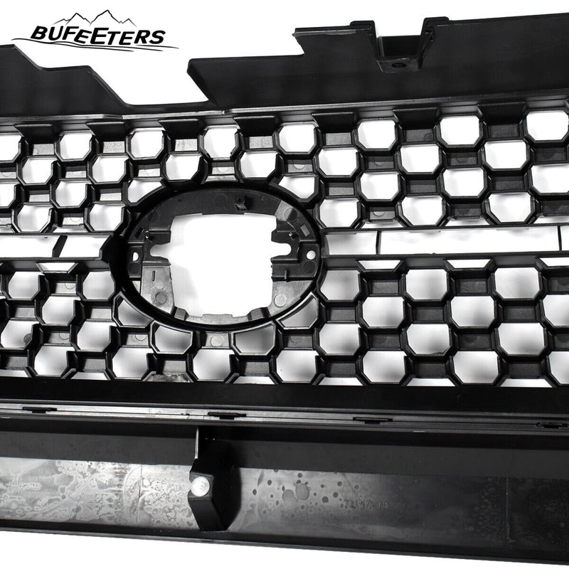 BUFEETERS  Front Bumper Upper Grille Grill & Hood Bulge Fit For 2014 2015 2016 2017 2018 2019 2020 Toyota Tundra,Honeycomb Style,Gloss Black&Gary
