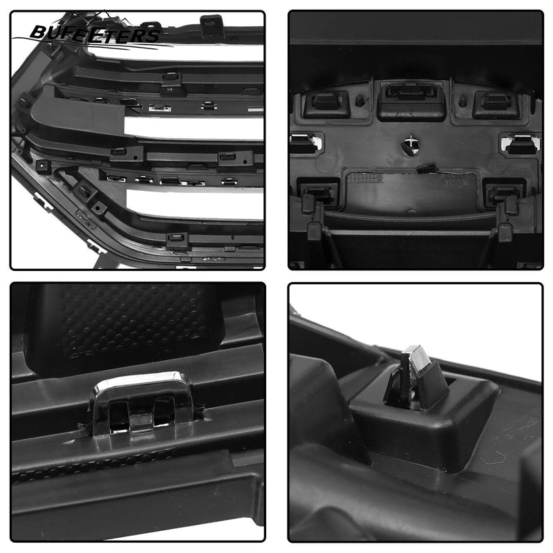 BUFEETERS  Front Upper&Lower Grill/Radiator Cover/Bumper Bracket Fit For 2015 2016 2017 2018 Ford Edge,Black&Silver