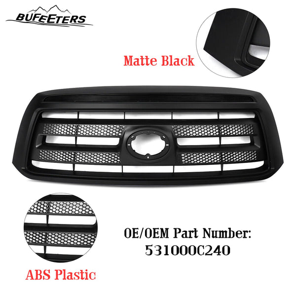 BUFEETERS   Front Bumper Grille Fit For 2010 2011 2012 2013 Toyota Tundra,Factory Style,Matte Black