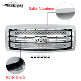 BUFEETERS Front Bumper Upper Grille Fit For 2009 2010 2011 2012 2013 2014 Ford F150 F-150,Factory Platinum Style,Satin Aluminum&Matte Black