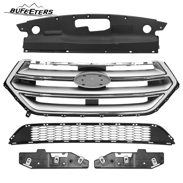 BUFEETERS  Front Upper&Lower Grill/Radiator Cover/Bumper Bracket Fit For 2015 2016 2017 2018 Ford Edge,Black&Silver