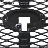 BUFEETERS  Front Bumper Upper Grille W/ Bumper Lower Trim Fit For 2015 2016 2017 INFINITI QX80,Factory Style,Gloss Black