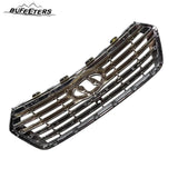 BUFEETERS    Front Bumper Grille With Camera Hole Fit For 2017 2018 2019 Hyundai Santa Fe XL,Horizontal Billet Style,Chrome&Gray