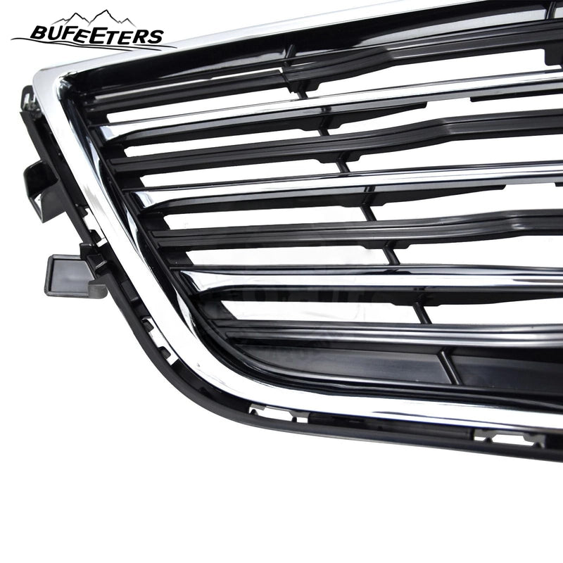 BUFEETERS  Front Bumper Upper Grille W/o Camera Hole Fit For 2016 2017 2018 Cadillac CT6,Factory Style,Chrome&Black